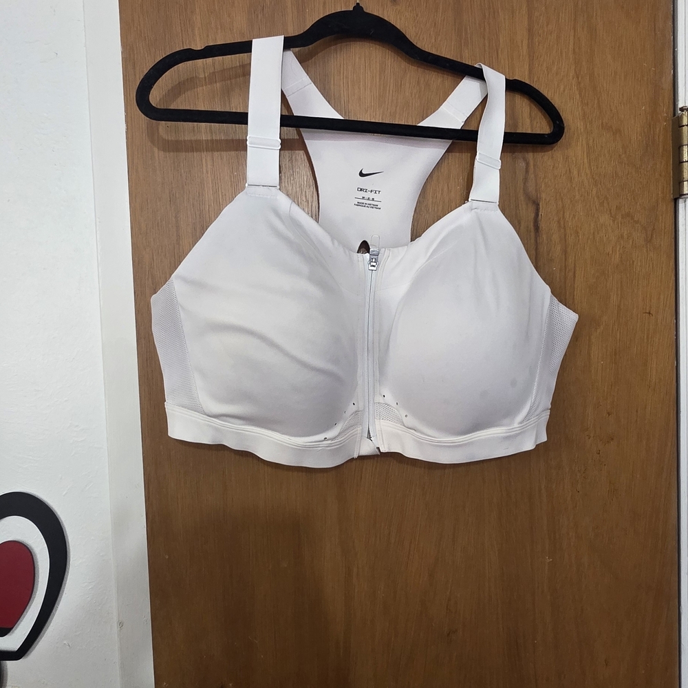 Nike Women's Zip-Front White Sports Bra